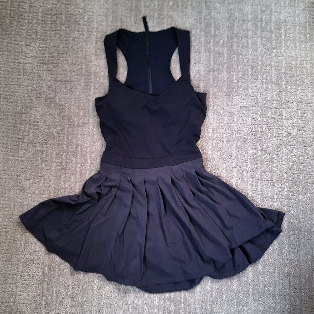 Vuori Performance Set Tennis Dress Black Built In Shorts Lined Size Medium